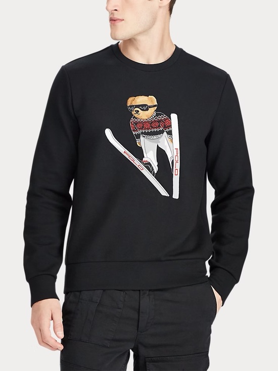 Ralph Lauren Other - Ralph Lauren Black Crewneck Sweatshirt with Skiing Bear Graphic